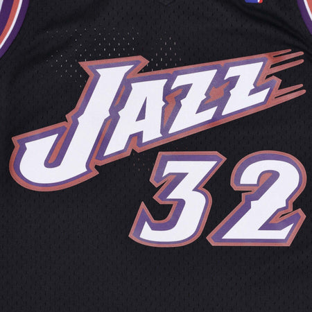 MITCHELL-&amp;-NESS-Canotta-Basket-Uomo-Nba-Swingman-Jersey-Hardwood-Classics-No-32-Karl-Malone-1998-99-Utajaz-Original-Team-Colors-da-uomo