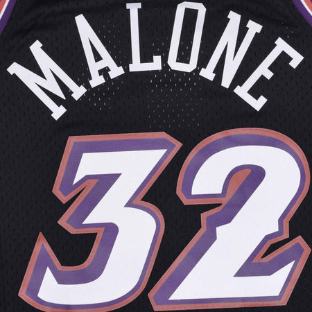 MITCHELL-&amp;-NESS-Canotta-Basket-Uomo-Nba-Swingman-Jersey-Hardwood-Classics-No-32-Karl-Malone-1998-99-Utajaz-Original-Team-Colors-da-uomo