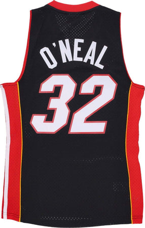 MITCHELL-&amp;-NESS-Canotta-Basket-Uomo-Nba-Swingman-Jersey-Hardwood-Classics-No-32-Shaquille-O'neal-2005-06-Miahea-Original-Team-Colors-da-uomo