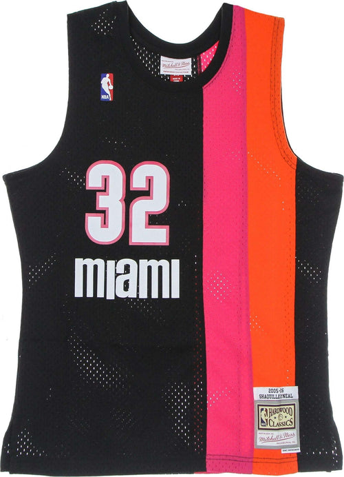 MITCHELL-&-NESS-Canotta-Basket-Uomo-Nba-Swingman-Jersey-Hardwood-Classics-No.-32-Shaquille-O'neal-2005-06-Miahea-Road-Black/black-da-uomo