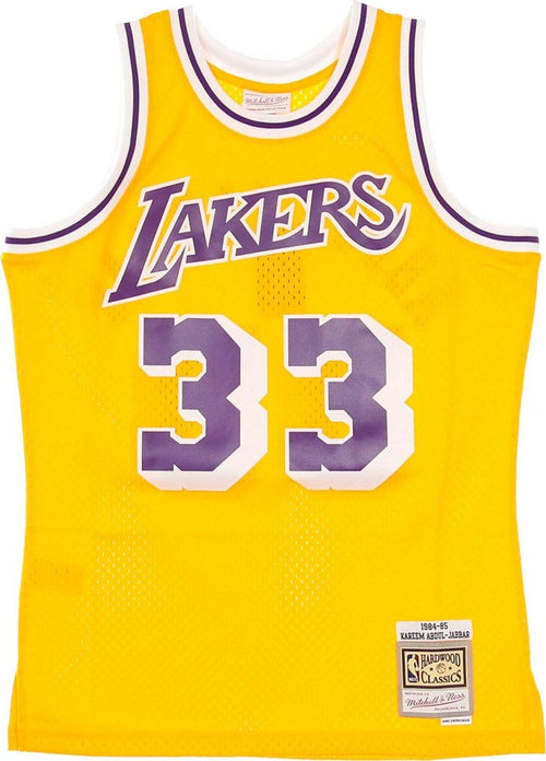 MITCHELL-&-NESS-Canotta-Basket-Uomo-Nba-Swingman-Jersey-Hardwood-Classics-No-33-Kareem-Abdul-Jabbar-1984-85-Loslak-Home-Original-Team-Colors-da-uomo