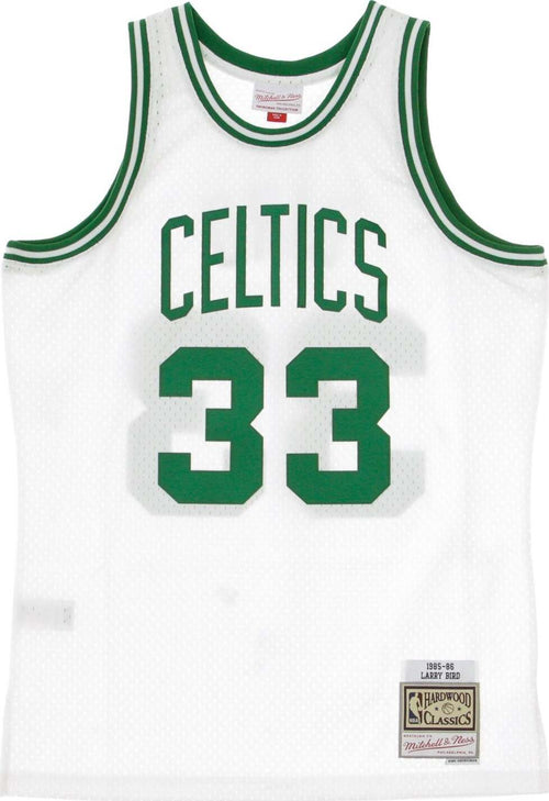 MITCHELL-&-NESS-Canotta-Basket-Uomo-Nba-Swingman-Jersey-Hardwood-Classics-No-33-Larry-Bird-1985-86-Boscel-Home-Original-Team-Colors-da-uomo