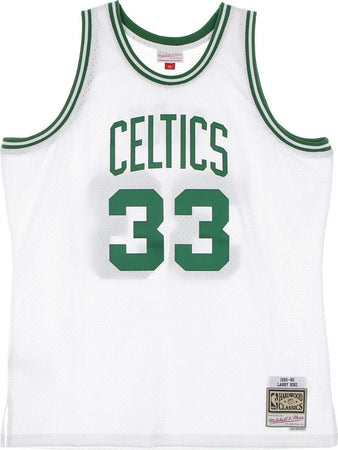 MITCHELL-&amp;-NESS-Canotta-Basket-Uomo-Nba-Swingman-Jersey-Hardwood-Classics-No-33-Larry-Bird-1985-86-Boscel-Home-Original-Team-Colors-da-uomo
