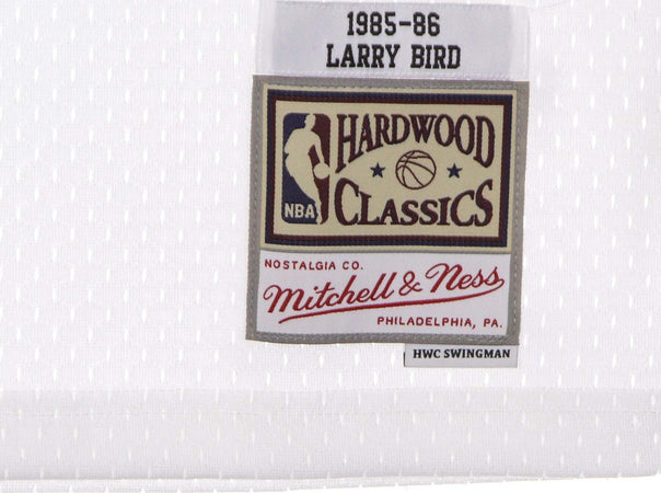 MITCHELL-&amp;-NESS-Canotta-Basket-Uomo-Nba-Swingman-Jersey-Hardwood-Classics-No-33-Larry-Bird-1985-86-Boscel-Home-Original-Team-Colors-da-uomo