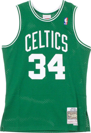 MITCHELL-&amp;-NESS-Canotta-Basket-Uomo-Nba-Swingman-Jersey-Hardwood-Classics-No-34-Paul-Pierce-2007-08-Boscel-Road-Original-Team-Colors-da-uomo