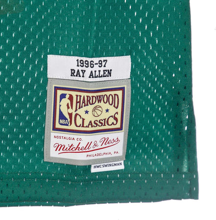MITCHELL-&amp;-NESS-Canotta-Basket-Uomo-Nba-Swingman-Jersey-Hardwood-Classics-No-34-Ray-Allen-1996-97-Milbuc-Alternate-Original-Team-Colors-da-uomo