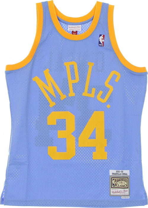 MITCHELL-&-NESS-Canotta-Basket-Uomo-Nba-Swingman-Jersey-Hardwood-Classics-No-34-Shaquille-O'neal-2001-02-Loslak-Original-Team-Colors-da-uomo