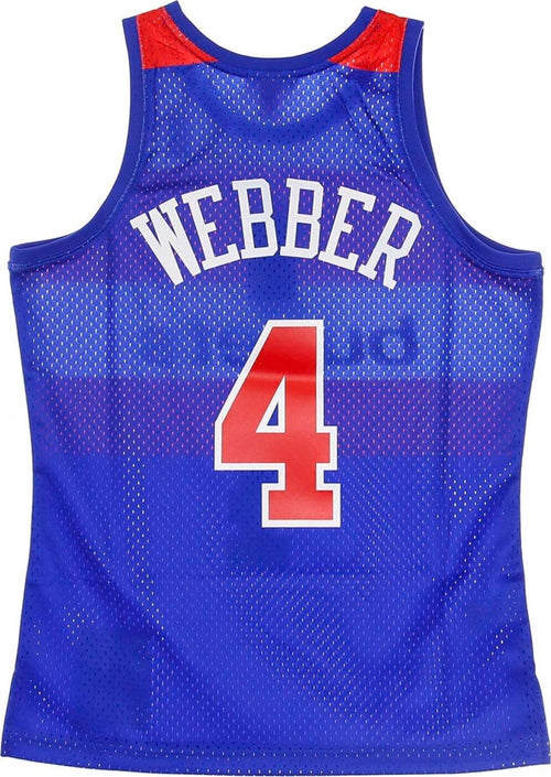 MITCHELL-&-NESS-Canotta-Basket-Uomo-Nba-Swingman-Jersey-Hardwood-Classics-No-4-Chris-Webber-1996-97-Waswiz-Road-Original-Team-Colors-da-uomo