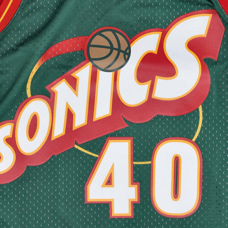 MITCHELL-&amp;-NESS-Canotta-Basket-Uomo-Nba-Swingman-Jersey-Hardwood-Classics-No-40-Shawn-Kemp-1995-96-Seasup-Original-Team-Colors-da-uomo