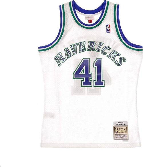 MITCHELL-&-NESS-Canotta-Basket-Uomo-Nba-Swingman-Jersey-Hardwood-Classics-No-41-Dirk-Nowitzki-1998-99-Dalmav-Home-Original-Team-Colors-da-uomo