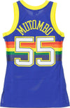 MITCHELL-&-NESS-Canotta-Basket-Uomo-Nba-Swingman-Jersey-Hardwood-Classics-No-55-Dikembe-Mutombo-1991-92-Dennug-Road-Original-Team-Colors-da-uomo