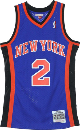 MITCHELL-&amp;-NESS-Canotta-Basket-Uomo-Nba-Swingman-Jersey-Larry-Johnson-No.2-1998/99-Neykni-Road-Original-Team-Colors-da-uomo