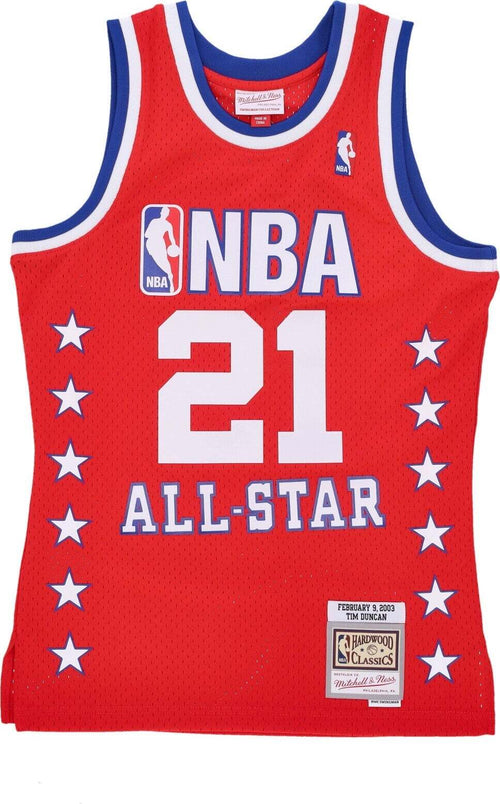 MITCHELL-&-NESS-Canotta-Basket-Uomo-Nba-Swingman-Jersey-No-21-Tim-Duncan-Team-West-Red-da-uomo