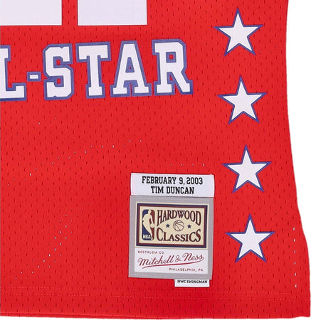 MITCHELL-&amp;-NESS-Canotta-Basket-Uomo-Nba-Swingman-Jersey-No-21-Tim-Duncan-Team-West-Red-da-uomo