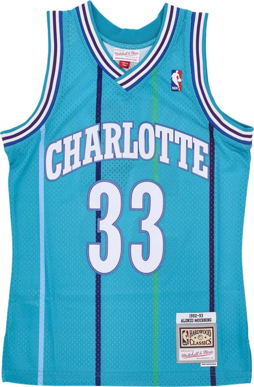 MITCHELL-&-NESS-Canotta-Basket-Uomo-Nba-Swingman-Jersey-No-33-Alonzo-Mourning-Chahor-Original-Team-Colors-da-uomo