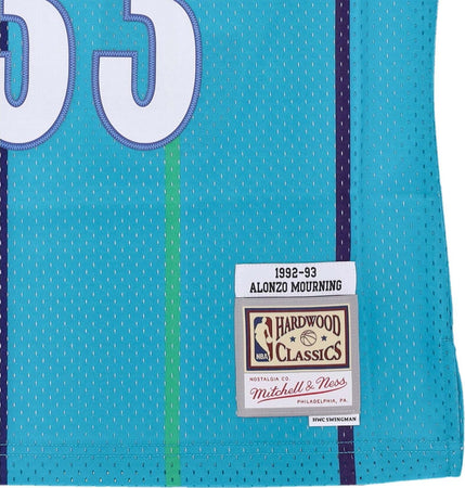 MITCHELL-&amp;-NESS-Canotta-Basket-Uomo-Nba-Swingman-Jersey-No-33-Alonzo-Mourning-Chahor-Original-Team-Colors-da-uomo