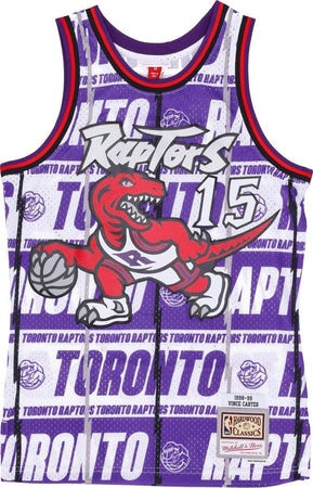MITCHELL-&amp;-NESS-Canotta-Basket-Uomo-Nba-Teamwrap-Swingman-Jersey-Hardwood-Classics-No-15-Vince-Carter-1998-99-Torrap-Purple-da-uomo