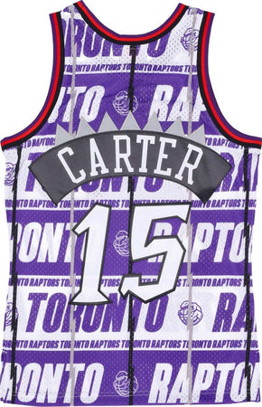 MITCHELL-&amp;-NESS-Canotta-Basket-Uomo-Nba-Teamwrap-Swingman-Jersey-Hardwood-Classics-No-15-Vince-Carter-1998-99-Torrap-Purple-da-uomo