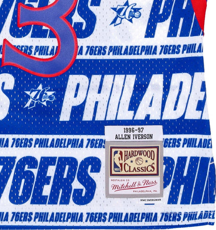 MITCHELL-&amp;-NESS-Canotta-Basket-Uomo-Nba-Teamwrap-Swingman-Jersey-Hardwood-Classics-No-3-Allen-Iverson-1996-97-Phi76e-Blue-da-uomo