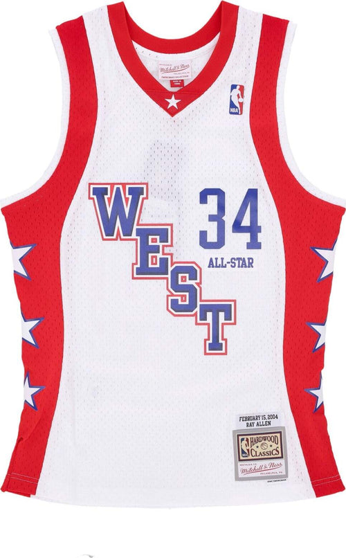 MITCHELL-&-NESS-Canotta-Basket-Uomo-Nba-White-Jersey-All-Star-2004-No-34-Ray-Allen-Team-West-White-da-uomo
