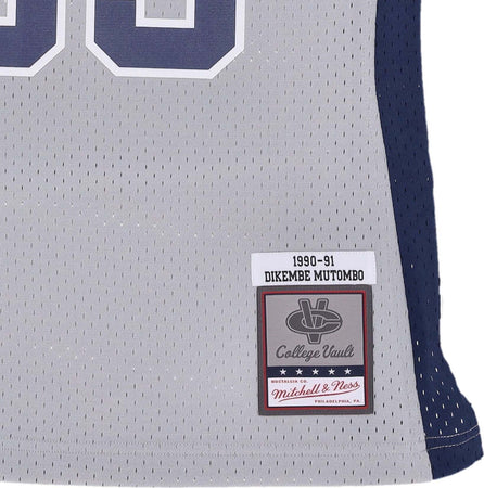 MITCHELL-&amp;-NESS-Canotta-Basket-Uomo-Ncaa-Swingman-Jersey-No-55-Dikembe-Mutombo-Geohoy-Chrome-da-uomo
