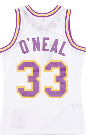 MITCHELL-&amp;-NESS-Canotta-Basket-Uomo-Ncaa-White-Jersey-1990-No-33-Shaquille-O'neal-Loutig-White-da-uomo