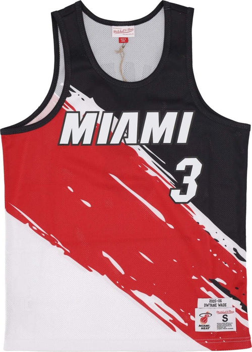 MITCHELL-&-NESS-Canotta-Tipo-Basket-Uomo-Nba-Paint-Brush-Mesh-Tank-No-3-Dwyane-Wade-Miahea-Multi/white-da-uomo