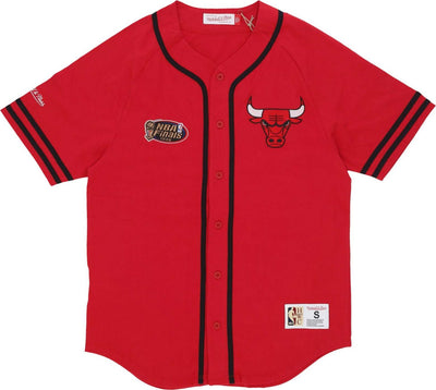 MITCHELL-&-NESS-Casacca-Bottoni-Uomo-Nba-Fashion-Cotton-Button-Front-Vintage-Logo-Chibul-Original-Team-Colors-da-uomo