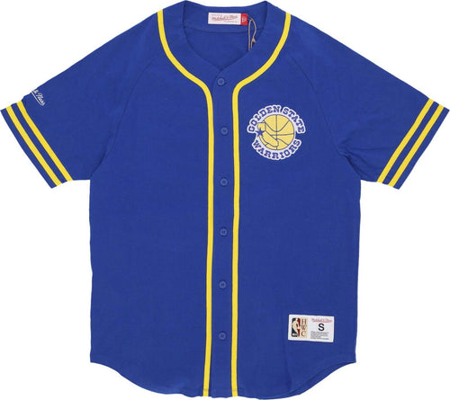 MITCHELL-&-NESS-Casacca-Bottoni-Uomo-Nba-Fashion-Cotton-Button-Front-Vintage-Logo-Golwar-Original-Team-Colors-da-uomo