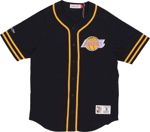MITCHELL-&-NESS-Casacca-Bottoni-Uomo-Nba-Fashion-Cotton-Button-Front-Vintage-Logo-Loslak-Original-Team-Colors-da-uomo