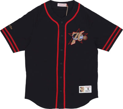 MITCHELL-&-NESS-Casacca-Bottoni-Uomo-Nba-Fashion-Cotton-Button-Front-Vintage-Logo-Phi76e-Original-Team-Colors-da-uomo