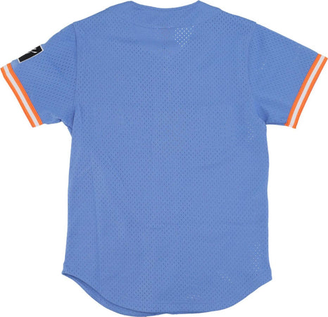 MITCHELL-&amp;-NESS-Casacca-Bottoni-Uomo-Nba-On-the-Clock-Mesh-Button-Front-Clecav-Light-Blue-da-uomo