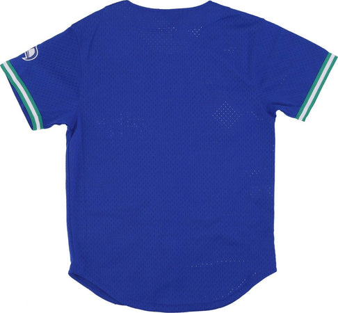 MITCHELL-&amp;-NESS-Casacca-Bottoni-Uomo-Nfl-On-the-Clock-Mesh-Button-Front-Seasea-Blue-da-uomo