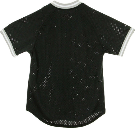 MITCHELL-&amp;-NESS-Casacca-Bottoni-Uomo-Seasoned-Pro-Mesh-Button-Front-Bronet-Nero-da-uomo