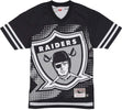 MITCHELL-&amp;-NESS-Casacca-Football-Americano-Uomo-Nfl-Big-Face-7.0-Fashion-Jersey-Oakrid-Black-da-uomo