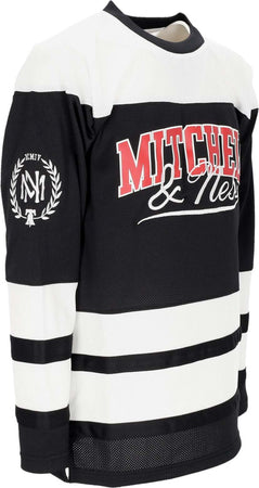MITCHELL-&amp;-NESS-Casacca-Hockey-Uomo-Branded-Arch-Hockey-Jersey-Black-da-uomo
