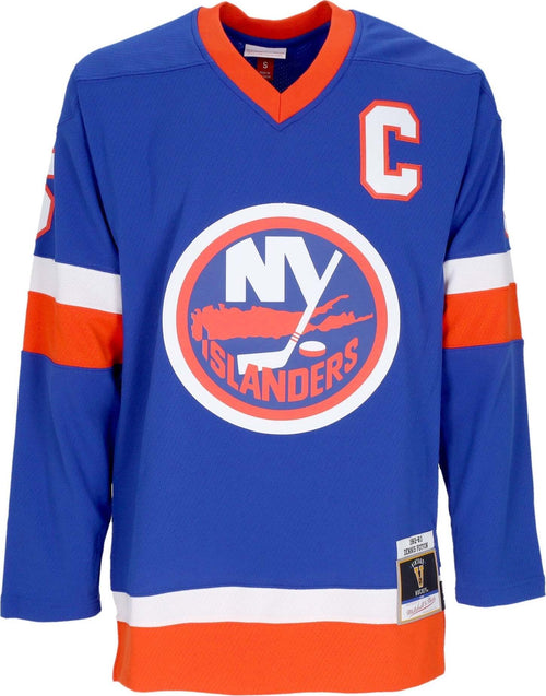 MITCHELL-&-NESS-Casacca-Hockey-Uomo-Nhl-Dark-Jersey-1982-No-5-Potvin-Neyisl-Blue-da-uomo