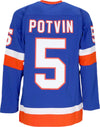 MITCHELL-&-NESS-Casacca-Hockey-Uomo-Nhl-Dark-Jersey-1982-No-5-Potvin-Neyisl-Blue-da-uomo
