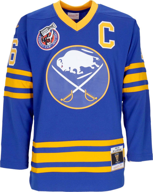 MITCHELL-&-NESS-Casacca-Hockey-Uomo-Nhl-Dark-Jersey-1992-No-16-Lafontaine-Bufsab-Blue-da-uomo