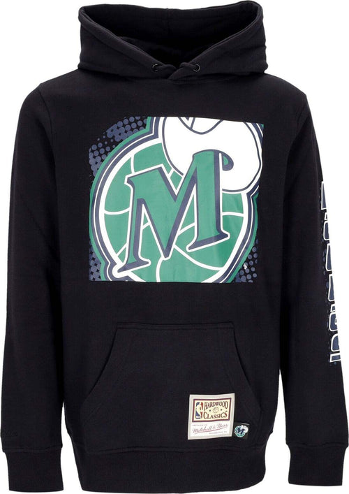 MITCHELL-&-NESS-Felpa-Cappuccio-Uomo-Nba-Big-Face-7.0-Hoodie-Dalmav-Black-da-uomo