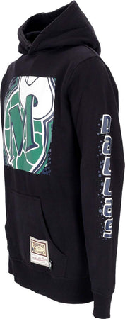 MITCHELL-&amp;-NESS-Felpa-Cappuccio-Uomo-Nba-Big-Face-7.0-Hoodie-Dalmav-Black-da-uomo