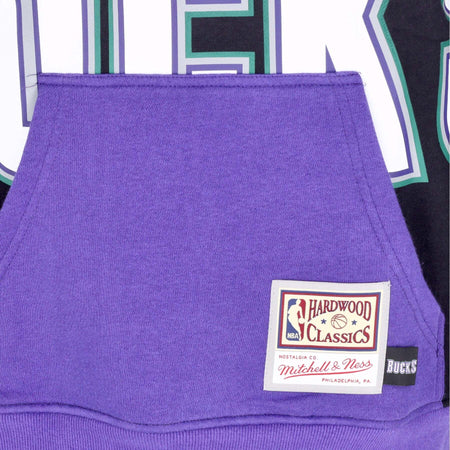 MITCHELL-&amp;-NESS-Felpa-Cappuccio-Uomo-Nba-Big-Face-Hoodie-5.0-Hardwood-Classics-Milbuc-Black-da-uomo