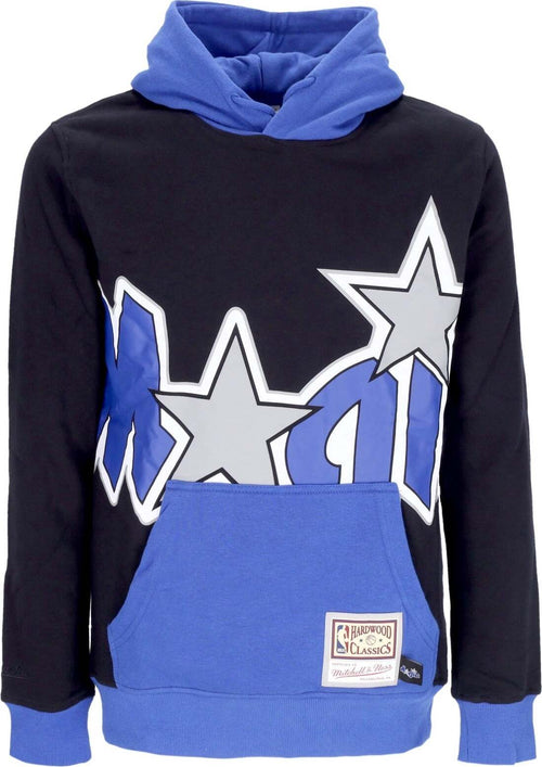 MITCHELL-&-NESS-Felpa-Cappuccio-Uomo-Nba-Big-Face-Hoodie-5.0-Hardwood-Classics-Orlmag-Black-da-uomo