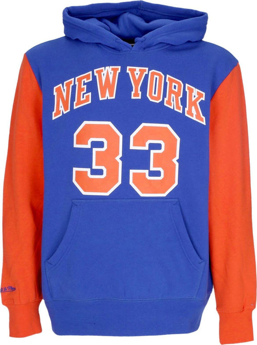 MITCHELL-&-NESS-Felpa-Cappuccio-Uomo-Nba-Fashion-Fleece-Hoodie-1996-No-33-Patrick-Ewing-Hardwood-Classics-Neykni-Original-Team-Colors-da-uomo