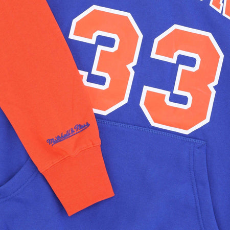 MITCHELL-&amp;-NESS-Felpa-Cappuccio-Uomo-Nba-Fashion-Fleece-Hoodie-1996-No-33-Patrick-Ewing-Hardwood-Classics-Neykni-Original-Team-Colors-da-uomo