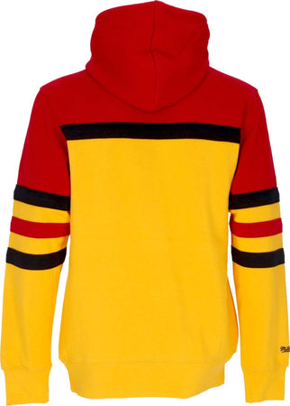 MITCHELL-&amp;-NESS-Felpa-Cappuccio-Uomo-Nba-Head-Coach-Hoodie-Atlhaw-Original-Team-Colors-da-uomo