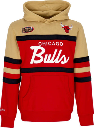 MITCHELL-&amp;-NESS-Felpa-Cappuccio-Uomo-Nba-Head-Coach-Hoodie-Chibul-Original-Team-Colors-da-uomo