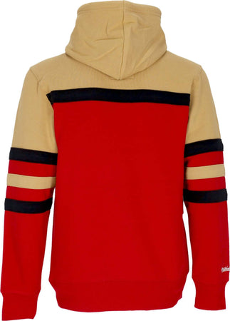 MITCHELL-&amp;-NESS-Felpa-Cappuccio-Uomo-Nba-Head-Coach-Hoodie-Chibul-Original-Team-Colors-da-uomo