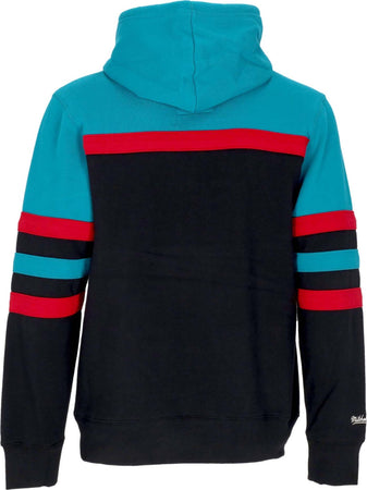 MITCHELL-&amp;-NESS-Felpa-Cappuccio-Uomo-Nba-Head-Coach-Hoodie-Detpis-Original-Team-Colors-da-uomo