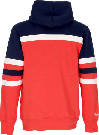 MITCHELL-&amp;-NESS-Felpa-Cappuccio-Uomo-Nba-Head-Coach-Hoodie-Houroc-Original-Team-Colors-da-uomo